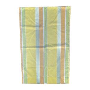 Vintage 1970s Magic Striped Pillowcase Green Yellow White Orange Cotton 36 x 42